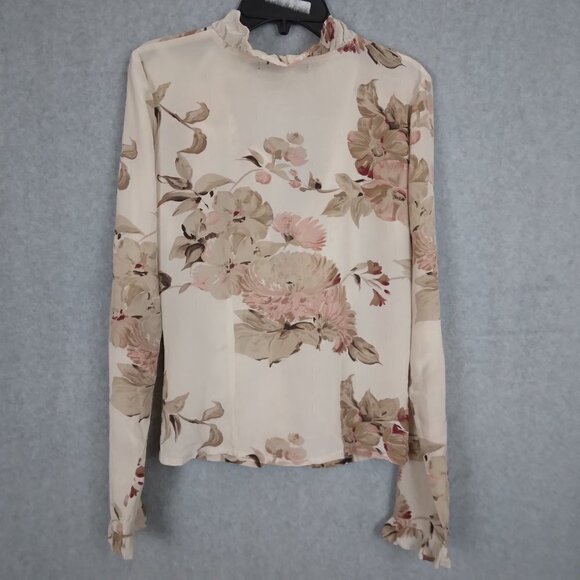 HALLHUBER Philosophy | Floral Silk Ruffle Blouse | Size 36 - Picture 6 of 11